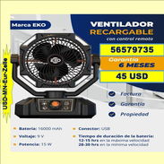 VENTILADOR RECARGABLE .....tlf 56579735/(USD-MN-Eur-Zelle)/Recogida en Marianao/Tpte (Costo Adicional) - Img 54098747