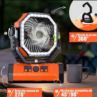 Ventilador portátil,lo puedes usar como power bank y bombillo - Img 124188565