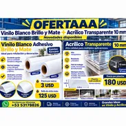 Ofertaaa Vinilo Blanco Brillo y Mate Adhesivo / Papel Fotográfico Adhesivo, Acrílico 10 mm, Reflector LED / Herramientas - Img 46435158