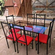 Juegos de comedor de tubo de 6 y de 4 sillas - Img 55568420