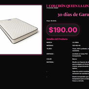 La Linda Colchón Enrollado Queen 192x150x18 Espuma, La Linda Colchón Queen 150x192 Enrollado Súper Suave . - Img 57426738