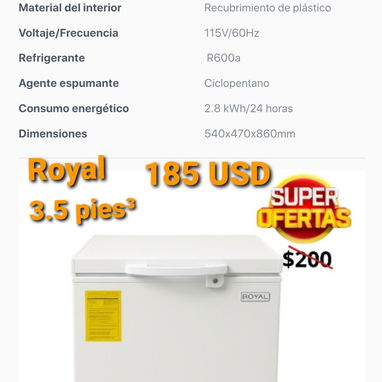 Nevera Royal 3.5 pies cúbicos - Img 117835064