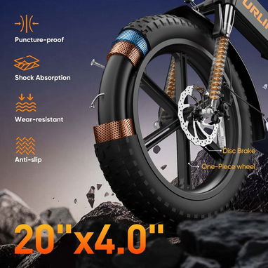 20" Fat Tire E-Bike 750W 48V 13Ah Battery 7 Speed LED Color Display Electric Bike - 3/6