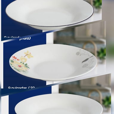 Platos blancos, hondos, de porcelana - Img 122062926