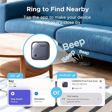 UGREEN Finder Duo - El Rastreador Inteligente RECARGABLE (iOS/Android) - Img 121299475