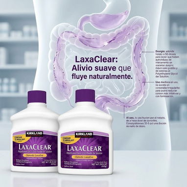 LaxaClear o Miralax ( laxante ) 50 Dosis frasco grande de 850 g - 2/2