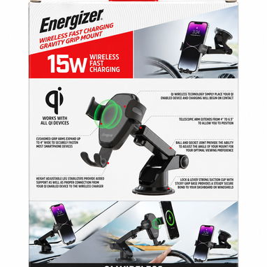 SOPORTE ENERGIZER PARA AUTO QI 15W CARGA INALÁMBRICA ENVÍO DISPONIBLE + GARANTÍA - 2/4