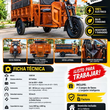 CONTAMOS CON VARIOS MODELOS DE TRICICLOS DESDE LOS 2800USD - 3/5