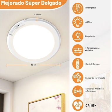 💡 ¡Lámpara LED Recargable con Sensor de Movimiento - 3/5