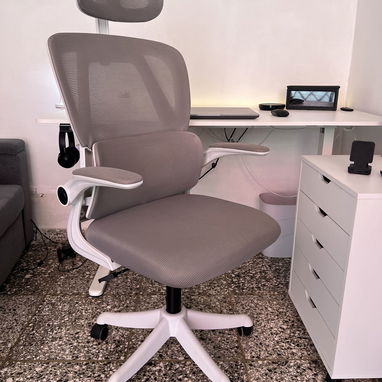 Silla de escritorio reclinable con apoyo lumbar y reposacabeza. - 5/6