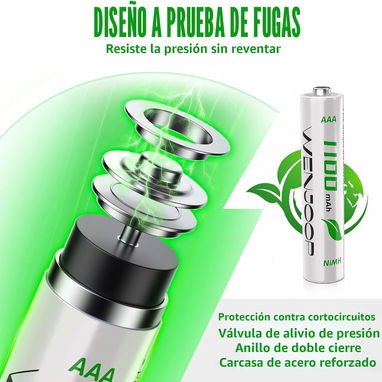 Pilas AAA RECARGABLES - 3/4