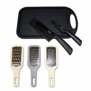 SET DE COCINA MULTIFUNCIONAL DE TABLA + CUCHILLO + RALLADORES - Img 56224870