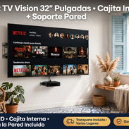 *Smart Tv Vision 32 pulgadas con cajita interna y soporte a la pared* - Precio 215 USD - Garantía 1 mes - Img 56684344