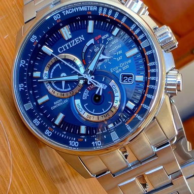 CB5880-54L citizen eco drive, radiocontrol AT,  cristal zafiro, calendario perpetuo, wr 200 metros - 2/2