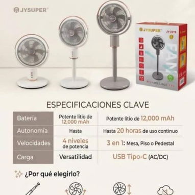 Ventilador recargable - Img 126635337
