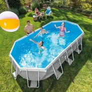Conjunto de piscina ovalada elevada Prism Frame™ de 20′ × 10′ × 48″ - Img 57020288