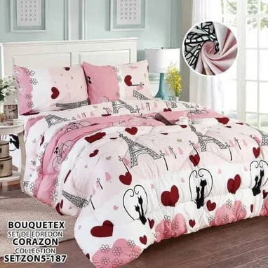🛌Set de edredones cameros de 5 piezas  - 2 fundas  - 2 sábanas ( 1 ajustable y 1 lisa )  Edredón - Img 117391798