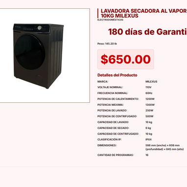 LAVADORA AUTOMÁTICA ROYAL 9KG, LAVADORA AUTOMÁTICA 8 KGS MILEXUS, LAVADORA AUTOMÁTICA 11KG ROYAL - 5/7