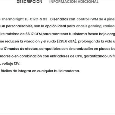 (X) Thermalright TL-C12C-S X3 – Pack de 3 Ventiladores ARGB 120mm PWM Silenciosos con Rodamiento S-FDB - Img 126478346