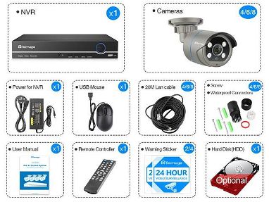 Sistema vigilancia, 6 cámaras POE de 4MP, + Audio, detección facial, IA, H.265, 8 canales. HDD de 2TB nuevo incluido - Img 71696566