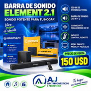 Barra de sonido 2.1. ELEMENT. Barra de Sonido: ⭐ 30W x 2 Largo 80cm Ancho 6cm Alto 6cm. -Subwoofer ⭐60W Largo 37cm. - Img 54552519