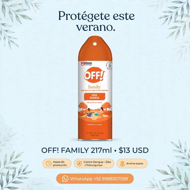 🦟🛡️ ¡OFF! FAMILY – REPELENTE EN AEROSOL 217 ml 🛡️🦟 - 2/2
