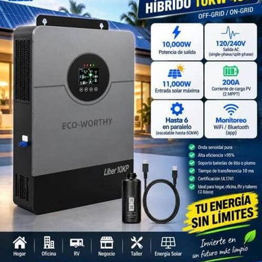 INVERSOR SOLAR HÍBRIDO ECO-WORTHY 10KW 48V - 2/2