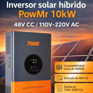 Inversor Solar híbrido PowMr 10 kw 48v CC / 110-220v AC Compatible solar hasta 1000w - Img 55838288