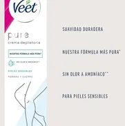 CREMA DEPILATORIA DE MUJER VEET PURE, PIERNAS Y CUERPO 200ML 20 USD - Img 50556760