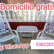 Parejas de sillones de terraza de aluminio son nuevo y con mesa de centro y transporte incluido - Img 49255562