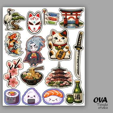 Hoja de pegatinas stickers calcomanías anime videojuegos y gamer - Img 119478006