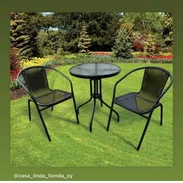 Juegos de terrazas con mesa redonda y cristal para exterior, terraza y patios y cafeterías nuevos en caja importados - Img 52504001