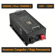 Rebaja! Inversor Cargador VEVOR 5000W 15000W Pico Baja Frecuencia 24V a 120V Onda Pura Con Control Remoto Off Grid Negro - Img 55406354