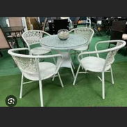 Juego de comedor de 4 sillas rattan blanco importado - Img 56339141