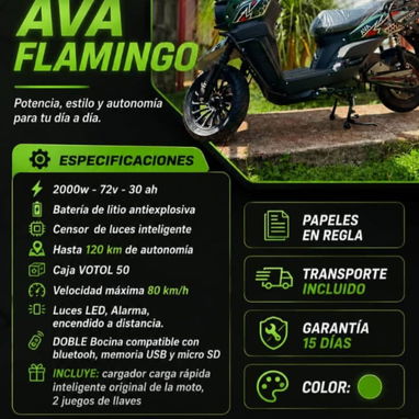 Motos eléctricas: Ava Flamingo, Topmap, Kvitova, Vedca, Yoazaky 707, Scooter fly, Fly racing, Volta X - 9/9