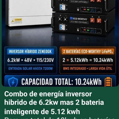 Combo (Inversor + baterías + Transfer automático) kit solar - 7/9