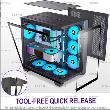 Chasis GAMING Pecera Panoramic Paneles de Vidrio Templado Moderno - Img 122537948