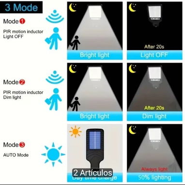 Luz Solar LED 108 COB con Sensor de Movimiento - 5/5