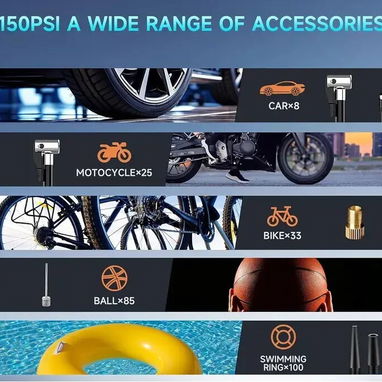 35 usd Compresor de aire para motos, autos, camiones y bicicletas 150 psi - 7/8