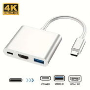 Adaptador multipuerto 3 en 1  Adaptador tipo C a USB 3.0 con puerto de carga compatible con HDMI y tipo C.El puerto USB - Img 45673924