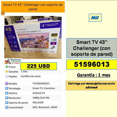 MV-622-Smart TV / 51596013 / Transporte Costo Adicional / - Img 123289749