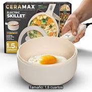 Sartén Eléctrico CERAMAX ✨ 🏷️$75 🍳 Capacidad: 1.5 Litros (1.6 cuartos). Entrega gratis - Img 56610009