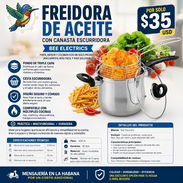 FREIDORA DE ACEITE CON CANASTA ESCURRIDORA - Img 57852892