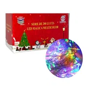 Serie de cable transparente de 10 metros con 200 luces led navideñas en tono multicolor - Img 52707827