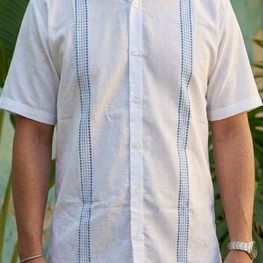 Camisa de Lino Blanca con Bordado de varios colores, escoja el suyo - Img 123384717