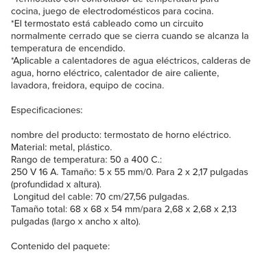 Termostato para Horno de 50° a 400° grados y hasta 400°!! - 4/4