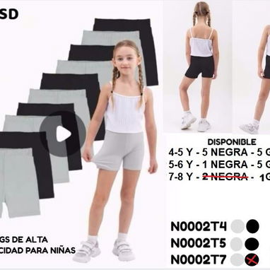 LICRAS, TOPS, SHORT ,PULLOVER DE NIÑ@S - 4/10