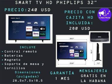 TV de 32 pulgadas Philips con cajita incluida - Img main-image