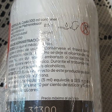 Metronidazol en suspensión frasco de 120ml con 125mg en 5ml, indicado para niños - 4/4