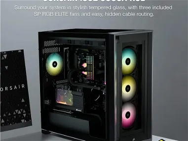 Corsair iCUE 5000X RGB - Gabinete inteligente ATX semitorre para PC con vidrio templado, color negro Esta Nuevesito - Img main-image